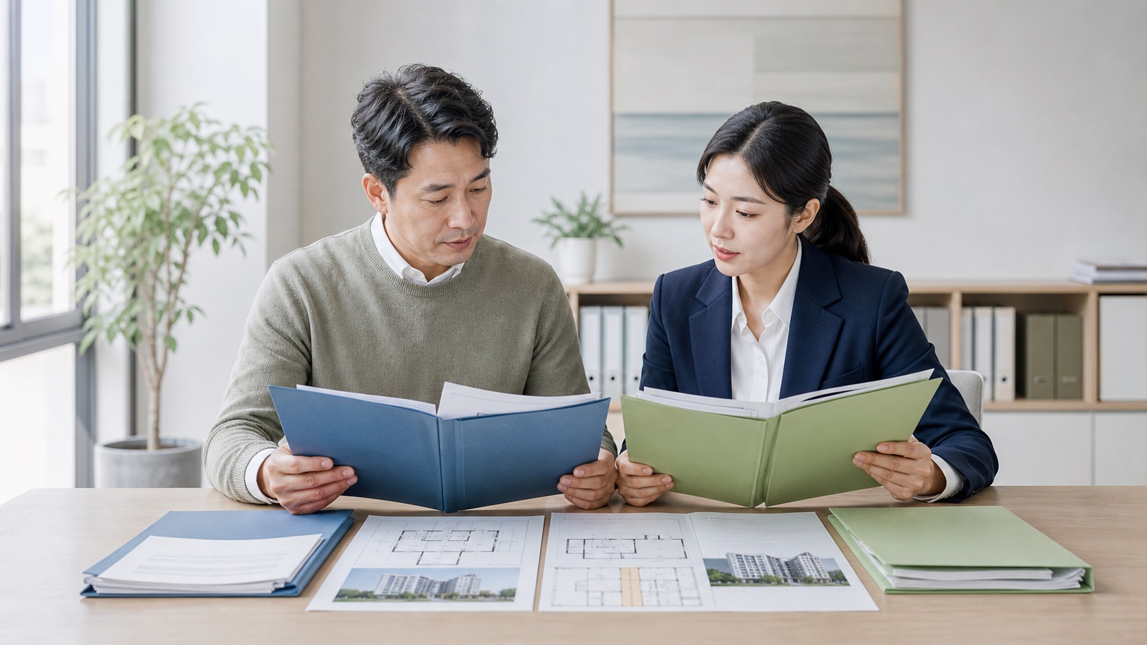 임대인이 지난해와 올해의 주택 등록자료를 나란히 비교하는 모습